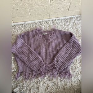 Love Tree Lilac V-Neck Sweater